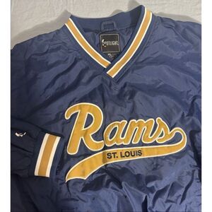 Vintage St. Louis Rams Jacket Pullover XL Blue NFL Football Mens Embroidered 90s